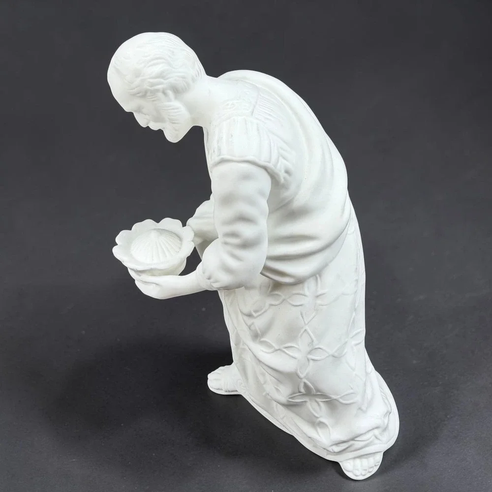 Lenox The‎ Nativity Kneeling King Wiseman White Bisque Porcelain Figurine 6inch
